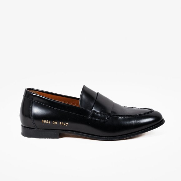 Woman by Common Projects Black Leather Loafers - Picture 1 of 9